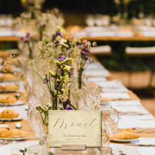 Off-White Grunge Edge Custom Table Name Number