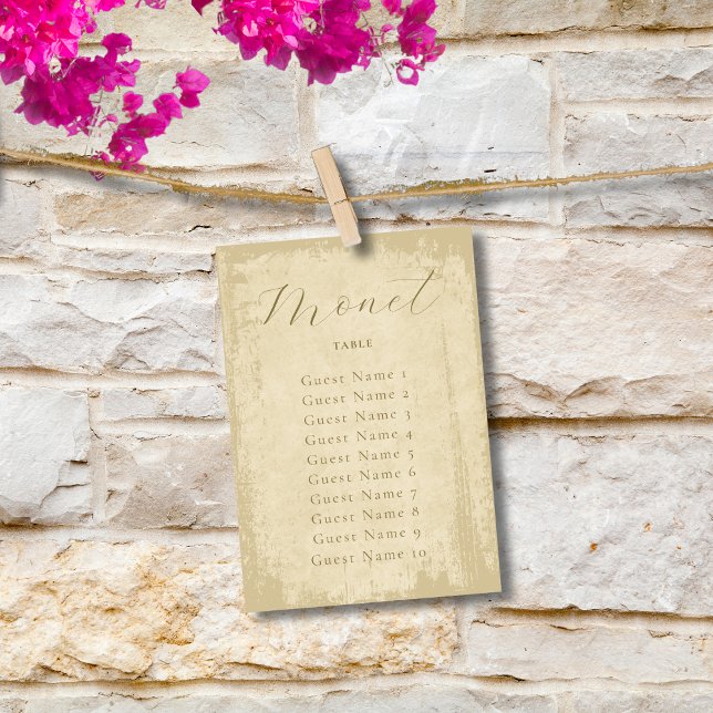 Off-White Grunge Edge Table Name Seating Chart Table Number (Creator Uploaded)