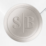 Off-White Ivory Wax Seal Wedding Monogram Sticker<br><div class="desc">Off-White Ivory Wax Seal Wedding Monogram Stickers featuring a gorgeous serif font and split line double 2 Letter Initials. These are envelope seal Stickers for the wedding couple's first name Initial Letters, add them to your wedding invitation envelopes or party favors easily, and with no mess. Use the Monogram Faux...</div>
