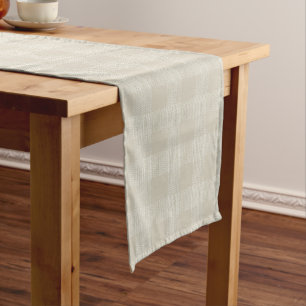 Off White Large Check Farmhouse Style  Long Table Runner