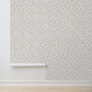 Off White Minimalist Geometric Pattern Wallpaper