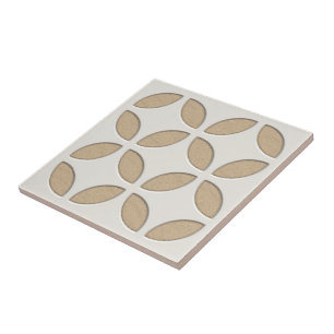 Off-White Ocean Beach Sand Tan Brown Mosaic Art Ceramic Tile