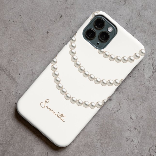 off white Pearl necklaces Case-Mate iPhone Case (Creator Uploaded)