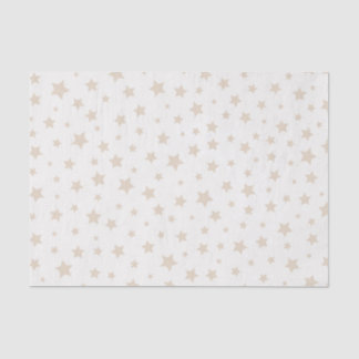 OFF WHITE & TAN NEUTRAL SHADES OF STARS TISSUE PAPER