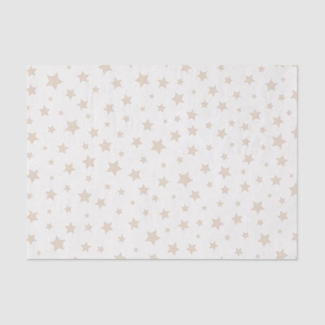OFF WHITE & TAN NEUTRAL SHADES OF STARS TISSUE PAPER (Front)