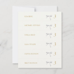 Off White White Ribbon Place Name Escort Card