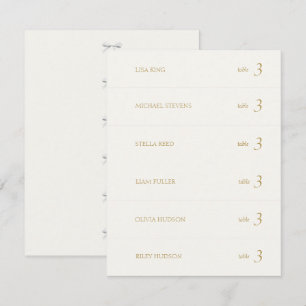 Off White White Ribbon Place Name Escort Card