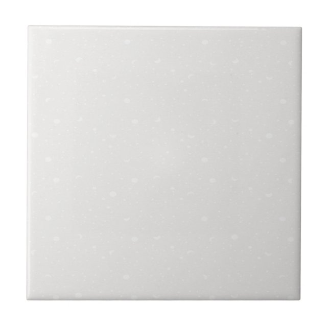 Off-White with White Moons Ceramic Tile (Front)