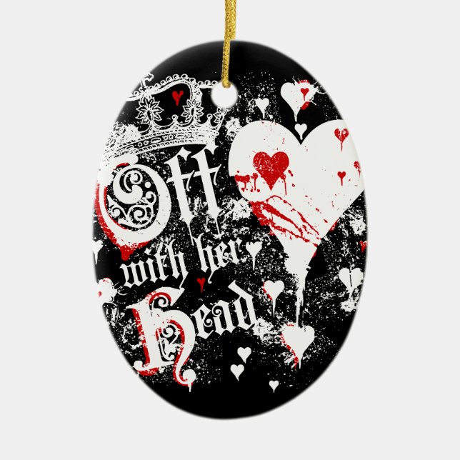 Off With Her Head Ceramic Tree Decoration (Front)
