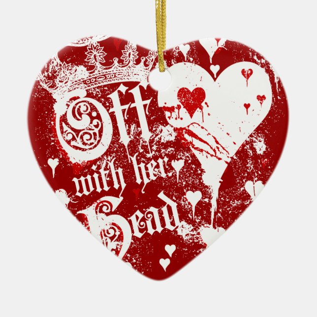 Off With Her Head Ceramic Tree Decoration (Front)