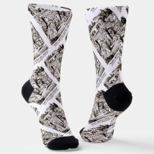 Off With Her Head Wonderland Alice Queen Quote Socks