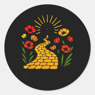 Off Yellow Brick Road Shirt Witch Halloween Classic Round Sticker