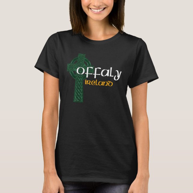 Offaly Ireland County Celtic Gaelic Football and H T-Shirt (Front)