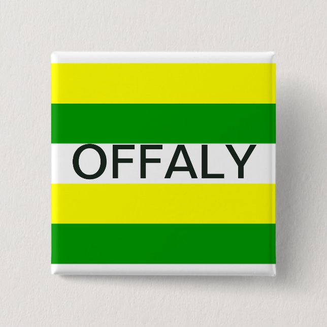 Offaly Silk Ribbon Flag 15 Cm Square Badge (Front)