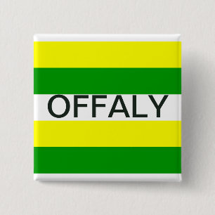 Offaly Silk Ribbon Flag 15 Cm Square Badge