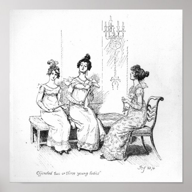 Offended two or three young ladies poster (Front)