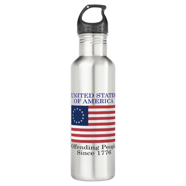 Offending people since 1776 710 ml water bottle (Front)
