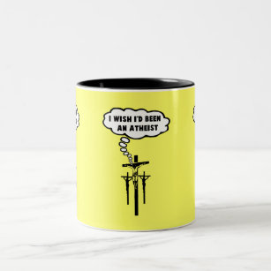 Offensive atheist Two-Tone coffee mug