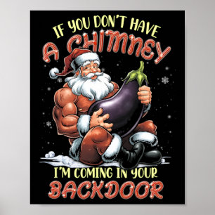 Offensive Christmas Adult Ual Innuendo Santa Rude Poster