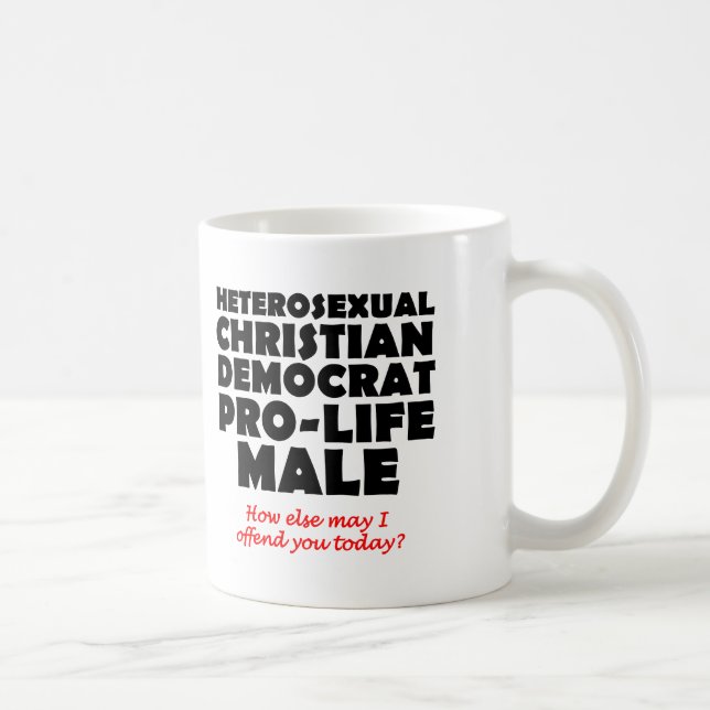 Offensive Democrat Male Christian Mug Humour (Right)