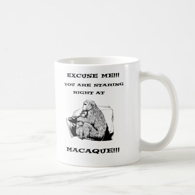 offensive humour Funny Macaque monkey Coffee Mug (Right)