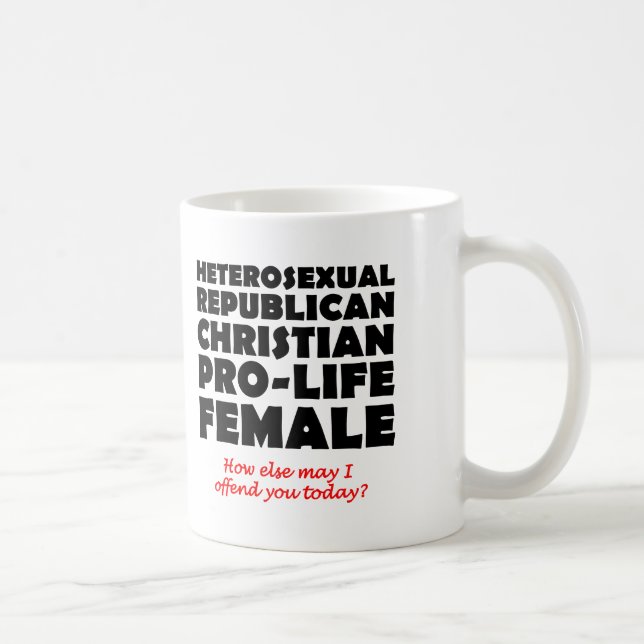 Offensive Republican Female Christian Mug Humour (Right)