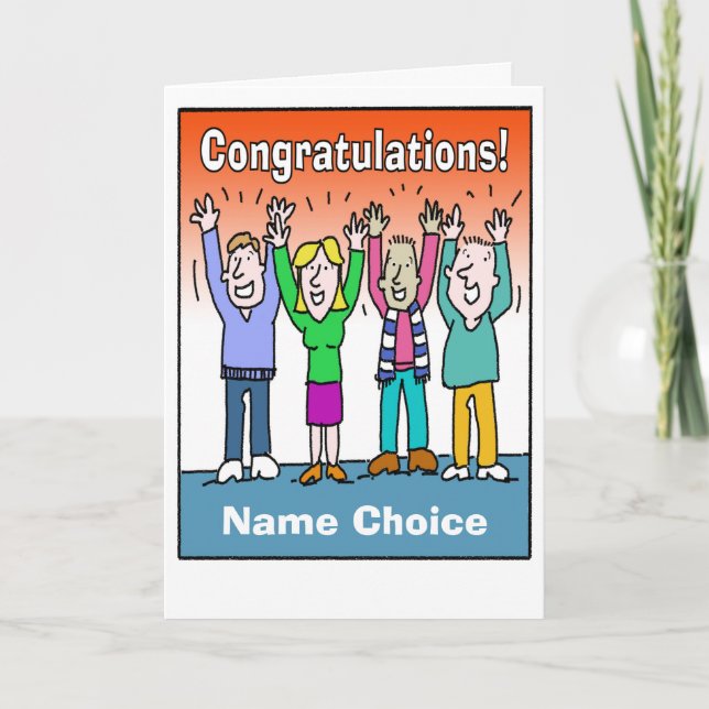 Offer Congratulations and Personalise with Name Card (Front)