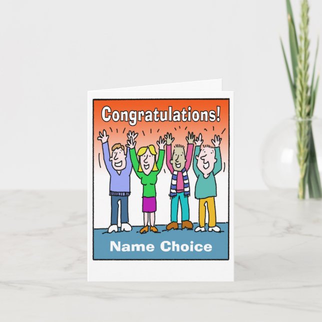 Offer Congratulations and Personalise with Name Card (Front)