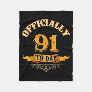 Offically 91 Years Old Today 91st Birthday Gift  Fleece Blanket