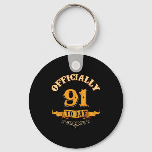 Offically 91 Years Old Today 91st Birthday Gift  Key Ring