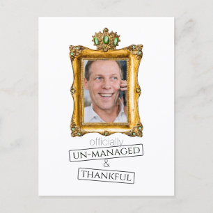 offically un-managed retirement thank you card