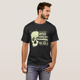 Office Assistant T-Shirt Funny Gift Skull Graphic