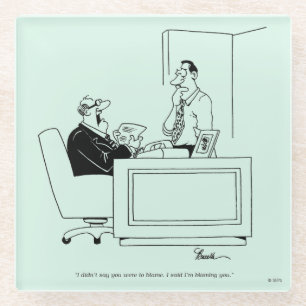 Office Blame Glass Coaster