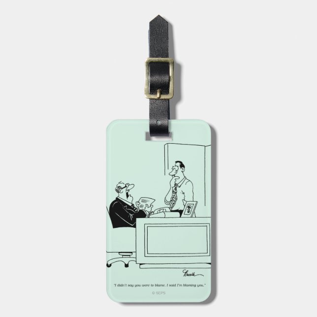 Office Blame Luggage Tag (Front Vertical)