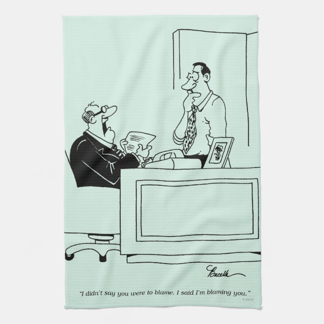 Office Blame Tea Towel (Vertical)