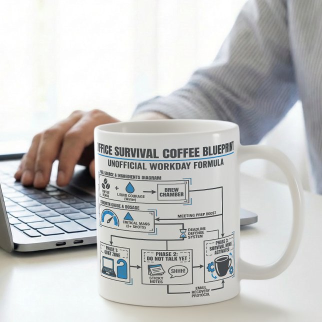 Office Blueprint Workday Humor Coffee Mug (Creator Uploaded)