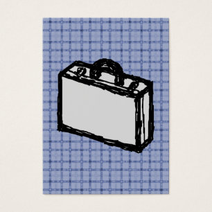 Office Briefcase or Travel Suitcase Sketch. Blue.