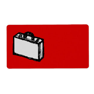 Office Briefcase or Travel Suitcase. Sketch on Red