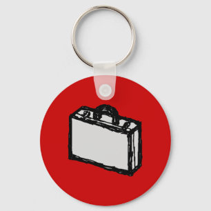 Office Briefcase or Travel Suitcase. Sketch on Red Key Ring