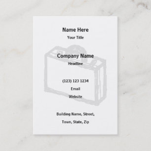 Office Briefcase or Travellers Suitcase. Sketch. Business Card