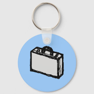 Office Briefcase or Travellers Suitcase. Sketch. Key Ring