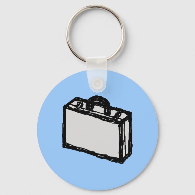 Office Briefcase or Travellers Suitcase. Sketch. Key Ring (Front)