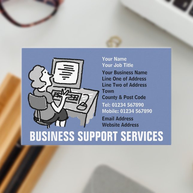 Office & Business Support Services Card (Business Support Services Business Card)