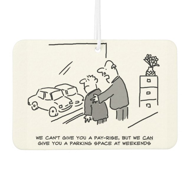 Office Car Parking Space at Weekends Car Air Freshener (Front)