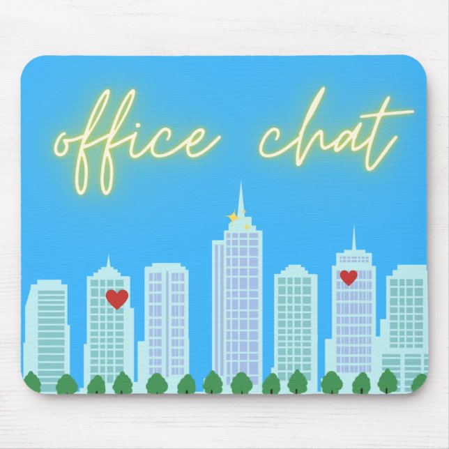 Office Chat Cityscape Blue Sky Mousepad (Front)