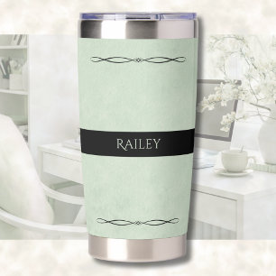 Office Chic Sage Green Desk Accessory Insulated Tumbler