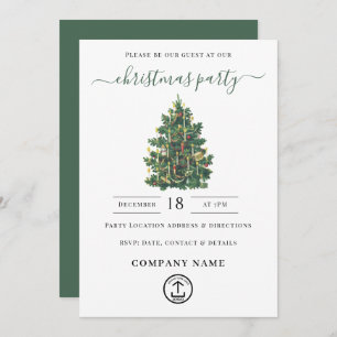 Office Christmas Party Holiday Vintage Elegant Invitation