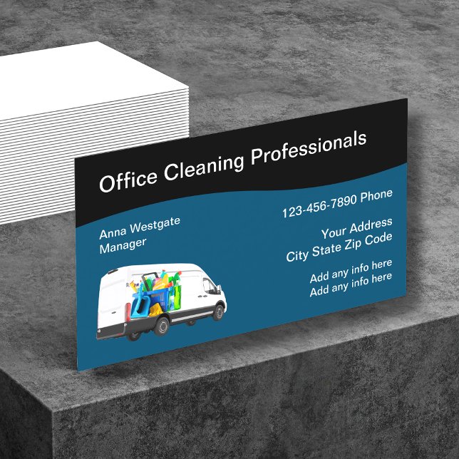 Office Cleaning Professional Business Cards (Creator Uploaded)