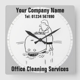 Office Cleaning Services Square Wall Clock