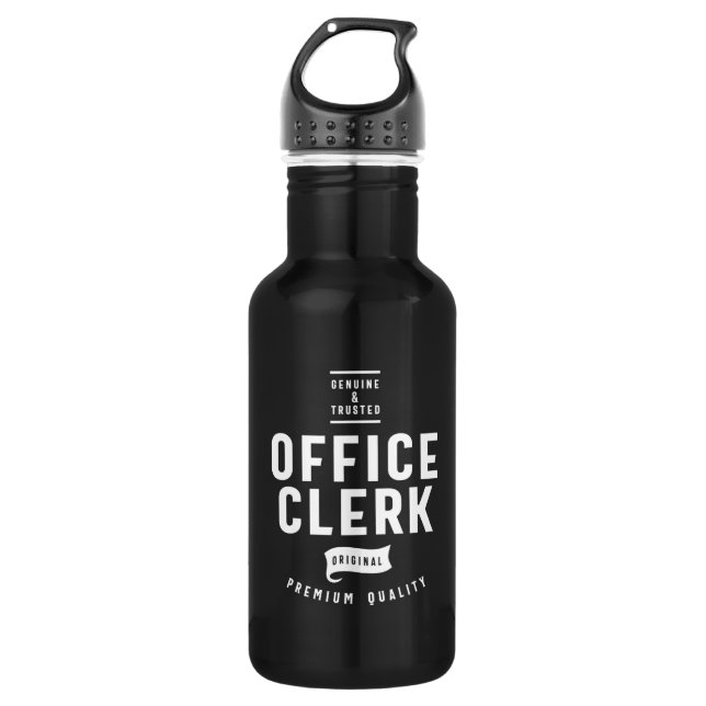 Office Clerk Job Title Gift 532 Ml Water Bottle (Front)
